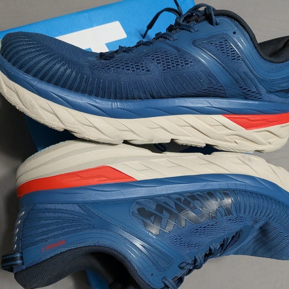 Hoka One One Bondi 7 Real Teal Outer Space Men's Size 12 Running Shoes